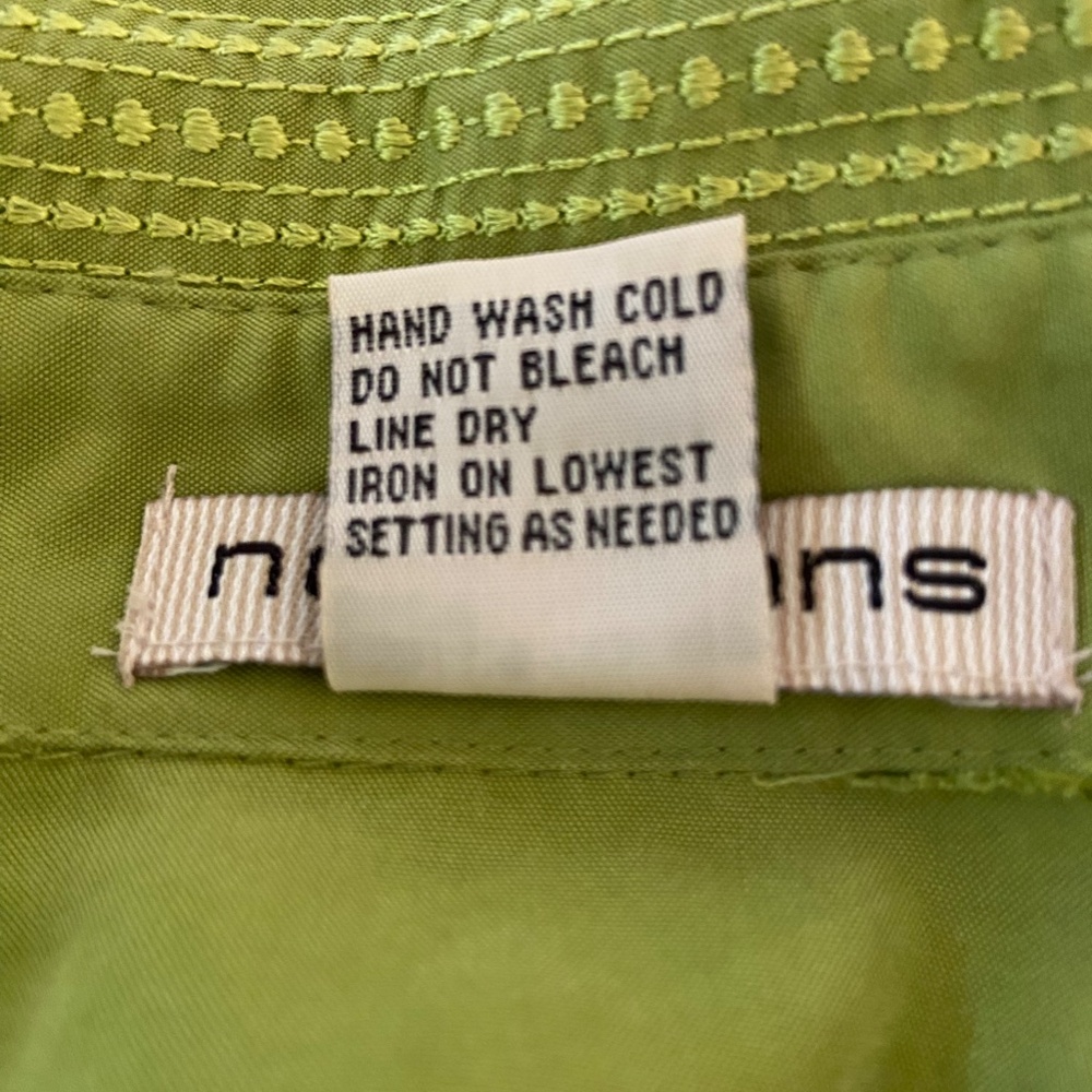 Green Notations Button Down Long Sleeve Blouse W/… - image 8